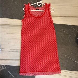 Ann Taylor Sleeveless Knit Fringe Dress Size M
